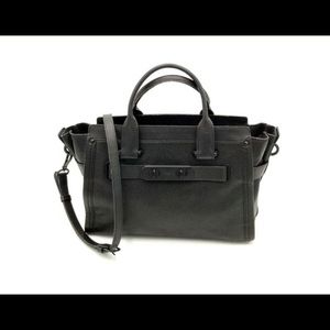 Coach Swagger 34408 black leather pebbled bag